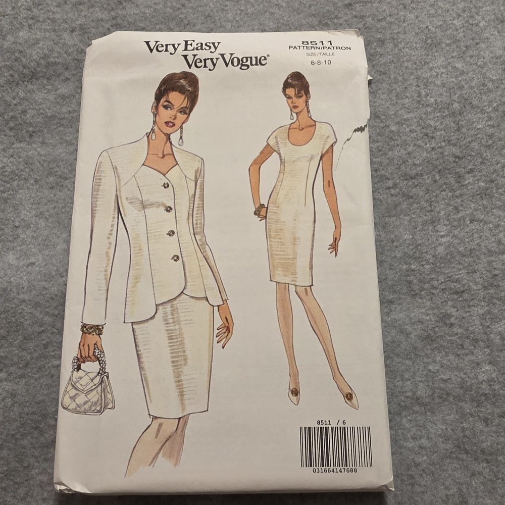 Vogue Very Easy Very Vogue Dress Sewing Pattern 8511 Womens Sz 6-10 Vintage